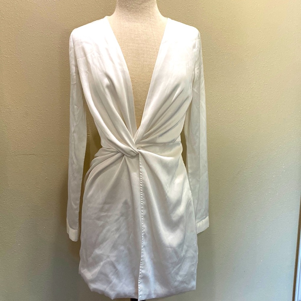 Fashion Nova Satin white Dress